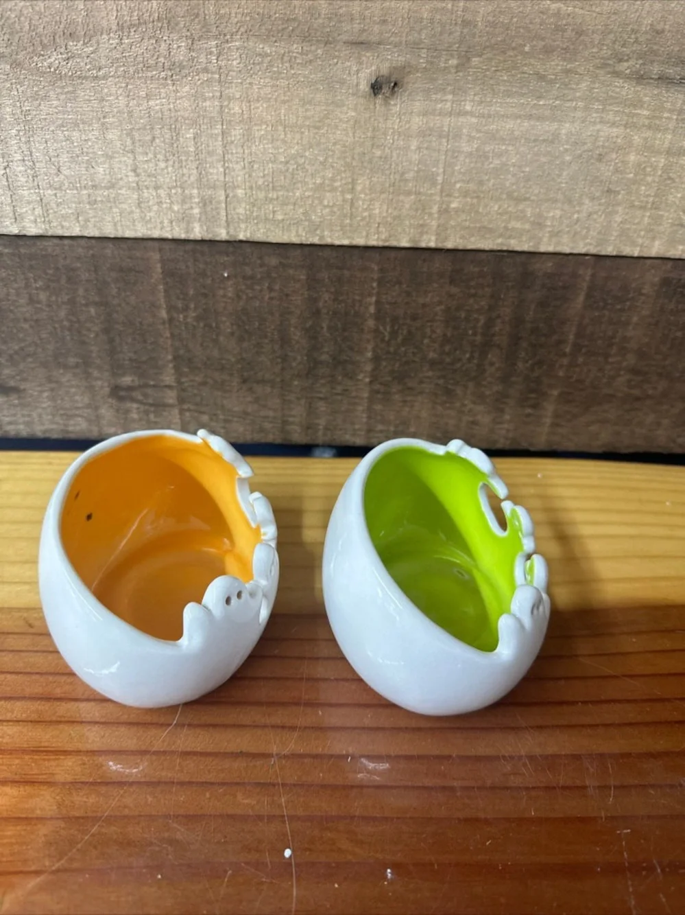PartyLite Spooky Ghost Tealight Candle Holders Halloween Set of 2
